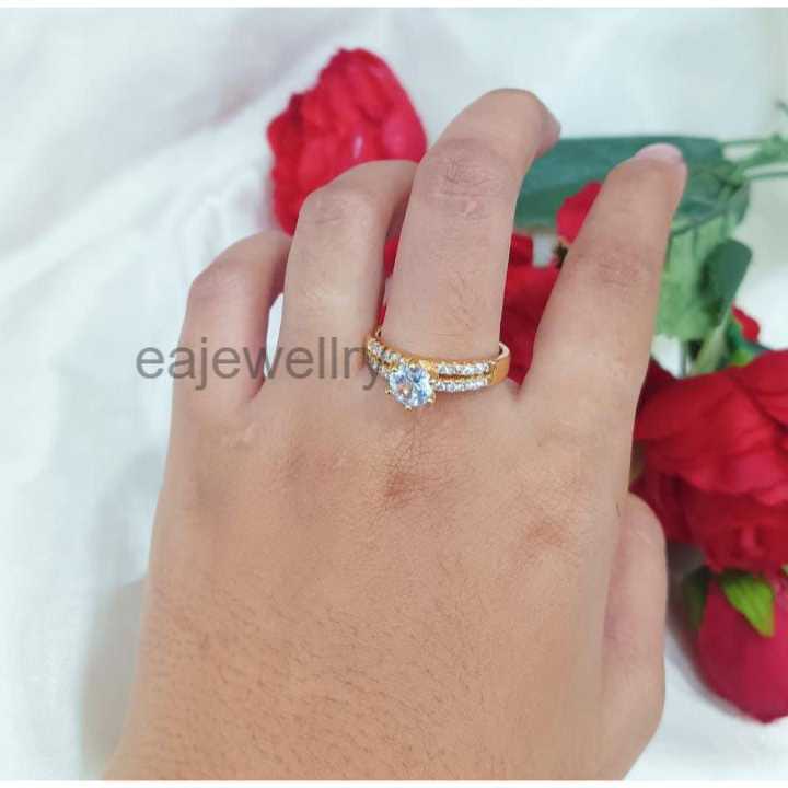 Cincin Realpict 24 Karat Berlapis Emas Permata Satu Asli