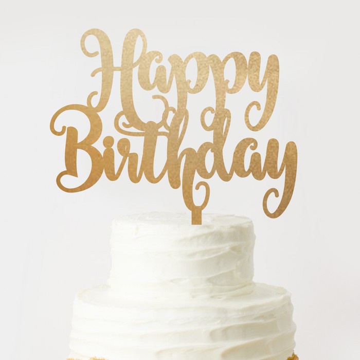 CUSTOM TOPPER HAPPY BIRTHDAY AKRILIK - 10CM