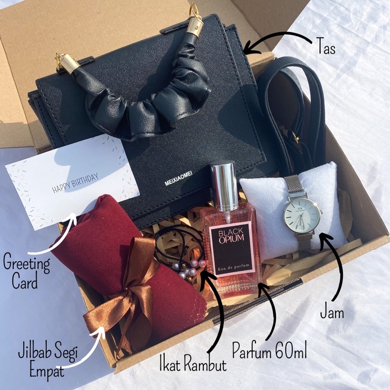 

[A9989]HAMPERS/GIFT BOX TAS JILBAB PARFUM JAM CEWEK/KADO PACAR/KADO ANNIVERSARY/KADO VALENTINE/HADIAH ULANG TAHUN/KADO WEDDING/KADO WISUDA/GIFT BOX TAS CEWEK/HAMPERS RAMADHAN DAN LEBARAN/KADO PERNIKAHAN
