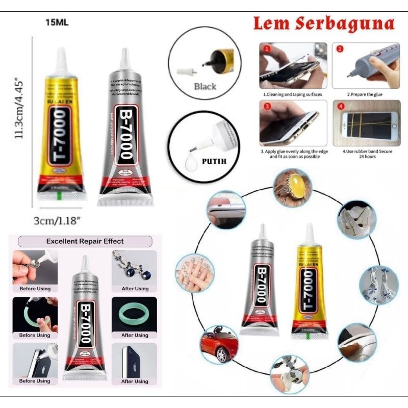 lem b7000 Bening T7000 hitam lem lcd touchscreen lem casing sparepart