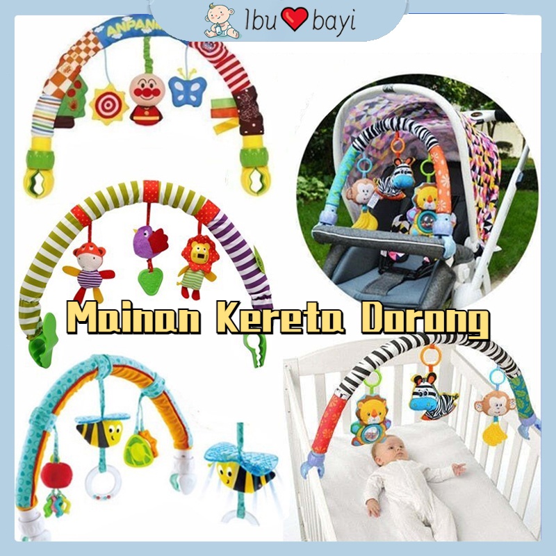Mainan Boneka Gantungan Stroller Bouncer Bayi Mainan Kursi Ayunan Kecil Rattle Teether Bayi Kereta D