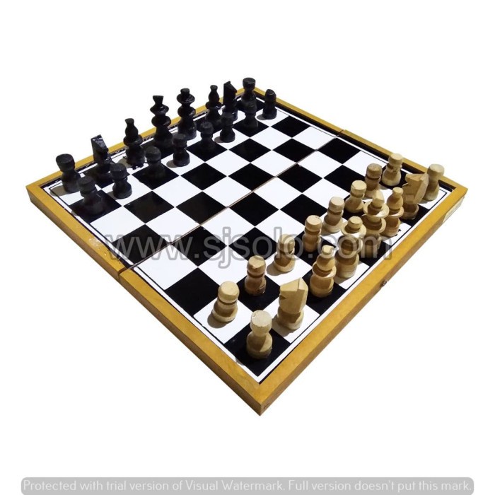Papan Mainan Catur Kayu Caesar Chess Folding Murah Besar Kecil