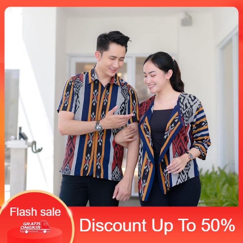 (PROMO) Couple tenun troso full kain tenun kemeja - bluss -  Outer Blazer