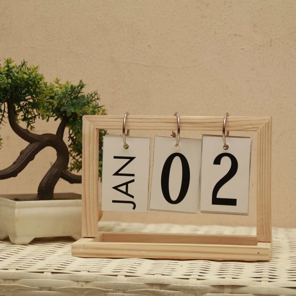 

Kalender Meja Kayu Estetik 2024 | Kalender Duduk Kayu Ring