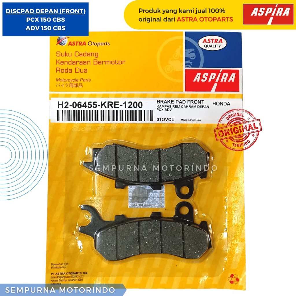 DISCPAD/KAMPAS REM CAKRAM PCX CBS,ADV 150 CBS - ASPIRA