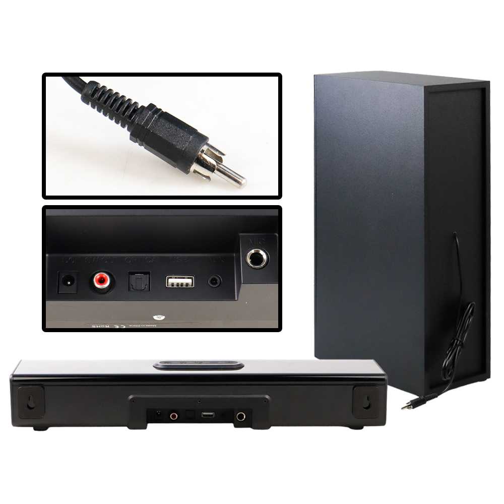 Soundbar Bluetooth Active Speaker Stereo Bass Subwoofer 80W - S22 #VL