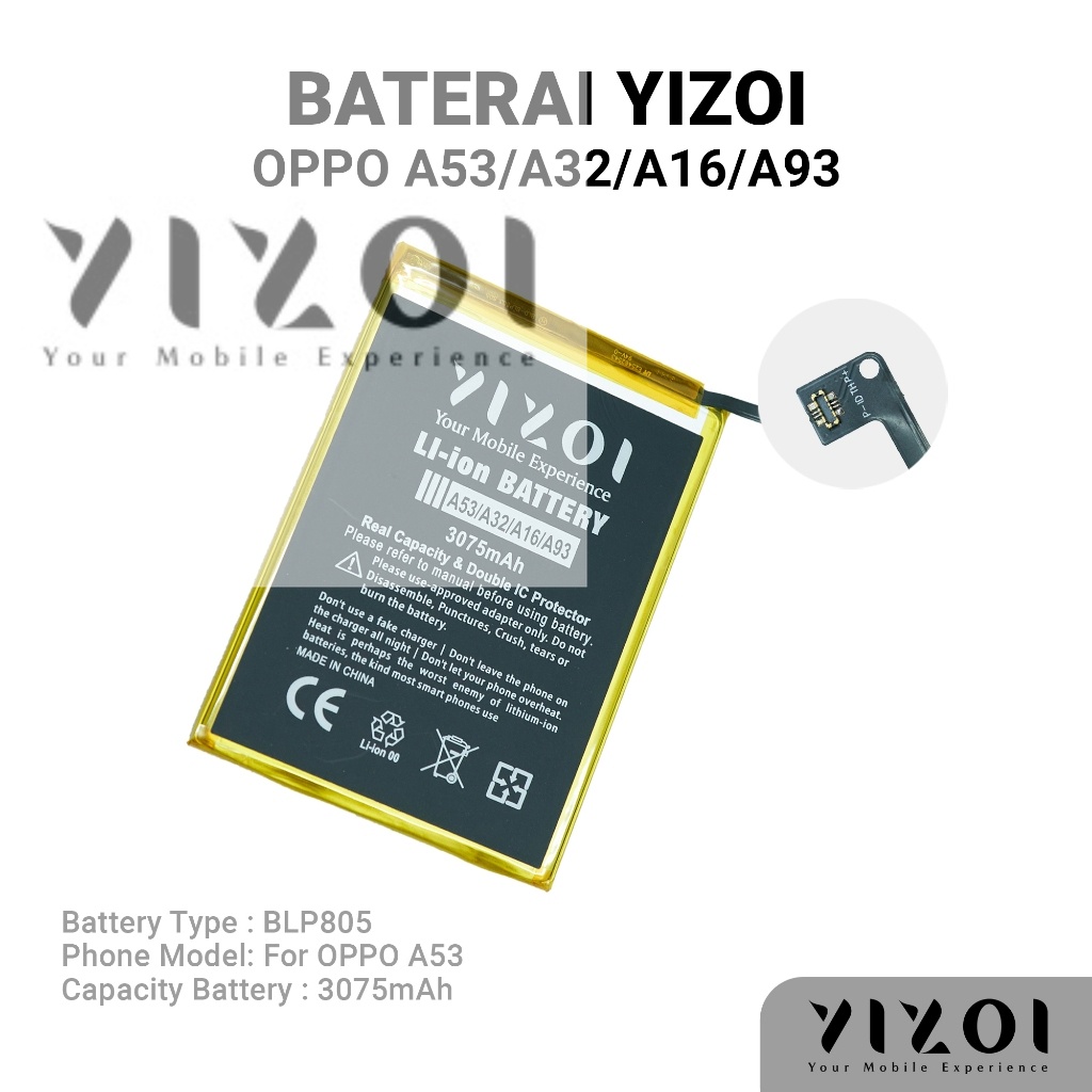 YIZOI Baterai OPPO BLP805/ A53 / A32 / A16 / A93 BATRE BATERAI BATRAI