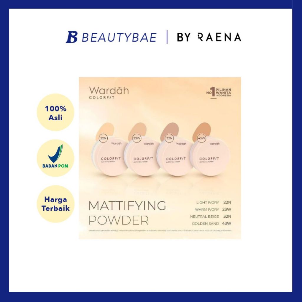 Wardah Colorfit Mattifying Powder - 32N Neutral Beige | 80 g