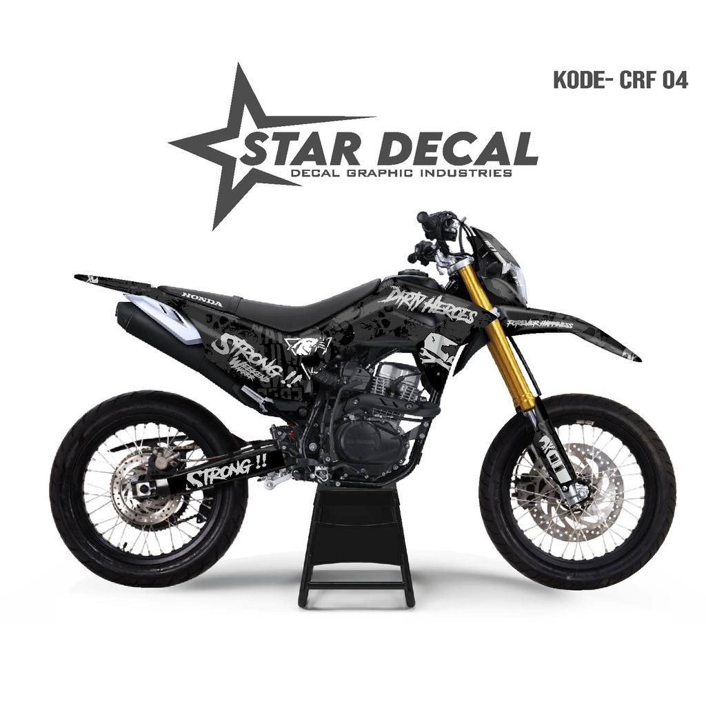 Decal Stiker Motor  CRF full body Hitam Dirty Heroes