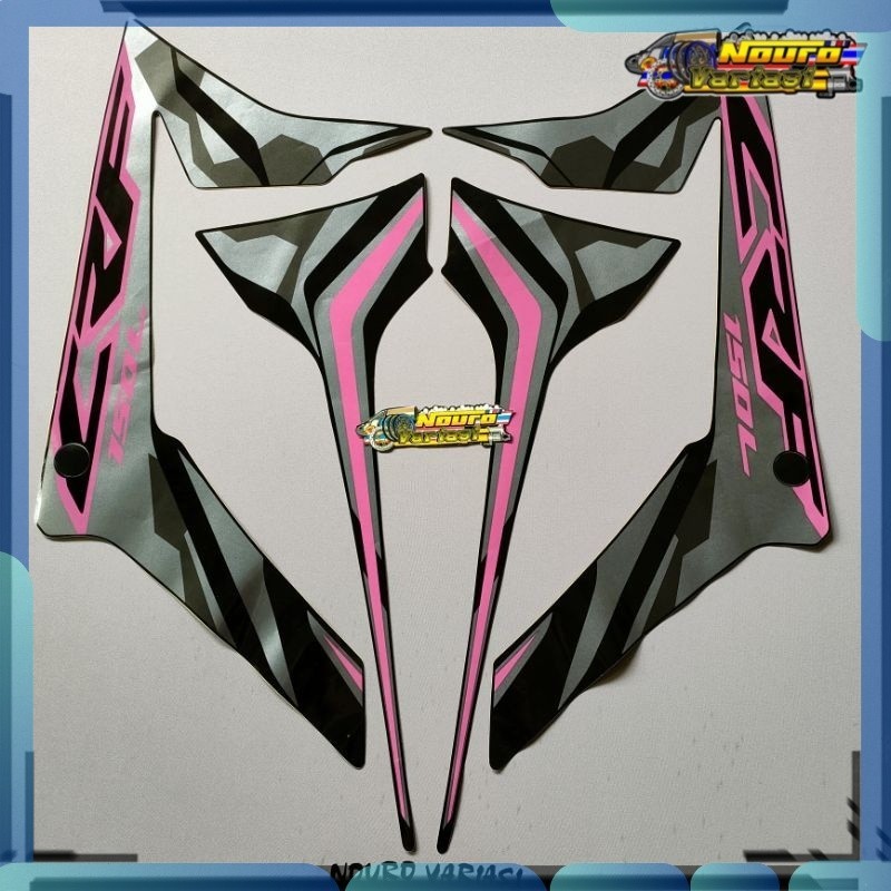 Stiker striping honda crf 150 r 2019 list hitam pink body standar bagus