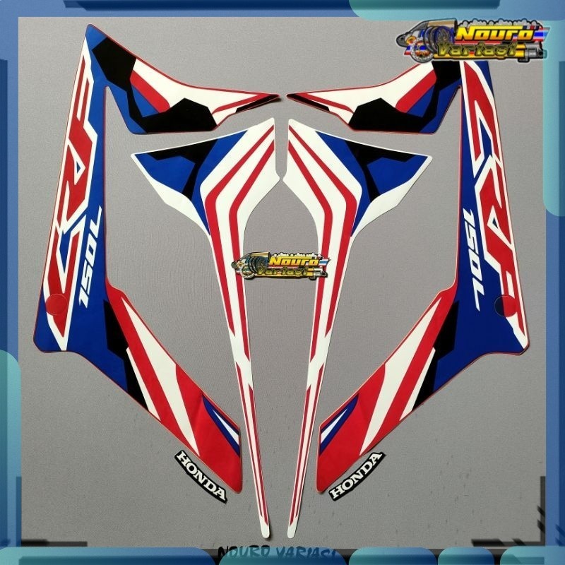 Stiker striping honda crf 150 r 2019 list biru merah body standar bagus