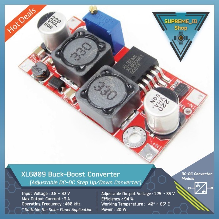 XL6009 DC-DC Step Up / Down Buck-Boost DC Converter Module | 3A 20W