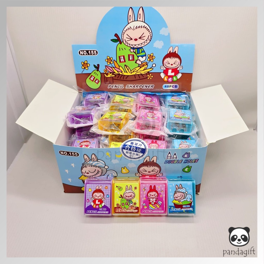 

rautan pensil labubu 2 lobang/peraut pensil karakter/pencil sharpenes karakter viral - GG0527