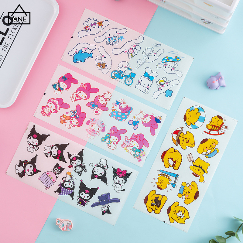 

COD❤️Stiker Sanrio Dekorasi Kreatif Tahan Air Stiker Buku Tempel Kartun Transparan -A.one