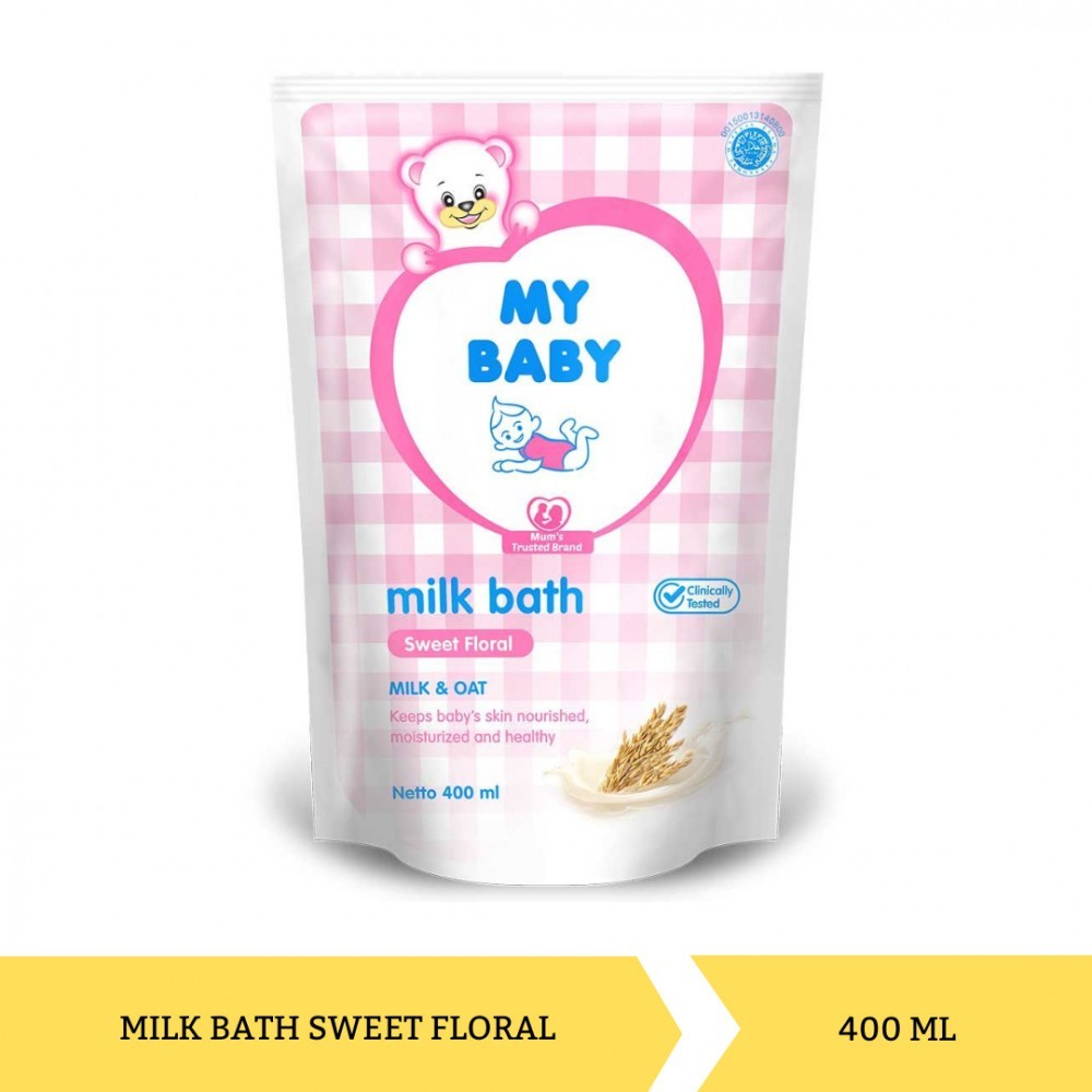 ★BABY★ MY BABY Milk Bath Sweet Floral Refill 400mL - Sabun Cair Bayi Susu & Gandum
