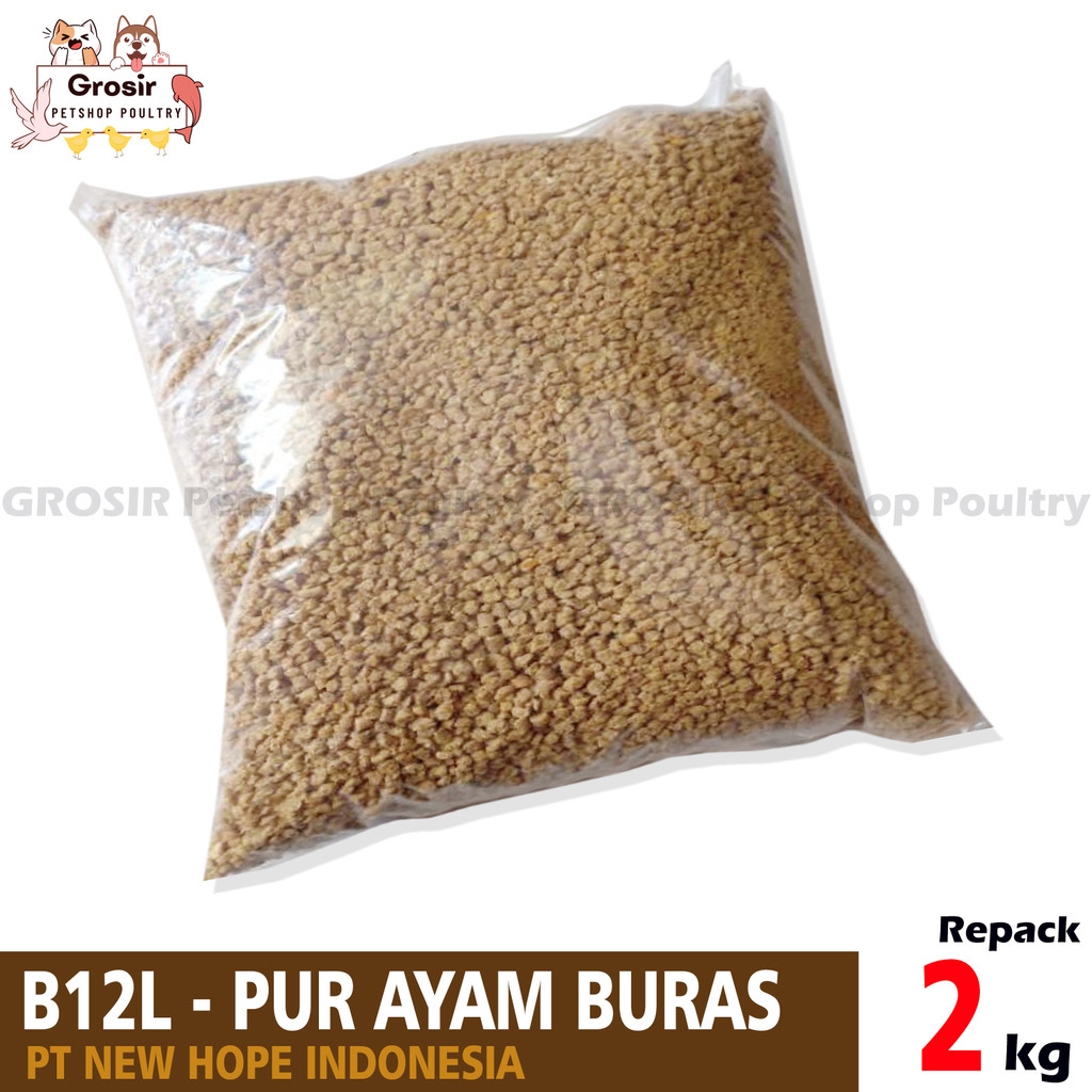 Pakan Ayam Buras Grower B12L NEW HOPE Kemasan 2 kg Murah