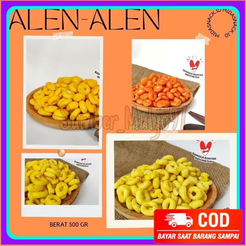 

Alen Alen 1 kilogram makanan ringan Original,jagung manis,balado pedas cemilan oleh oleh khas Trenggalek snack kiloan enak murah renyah