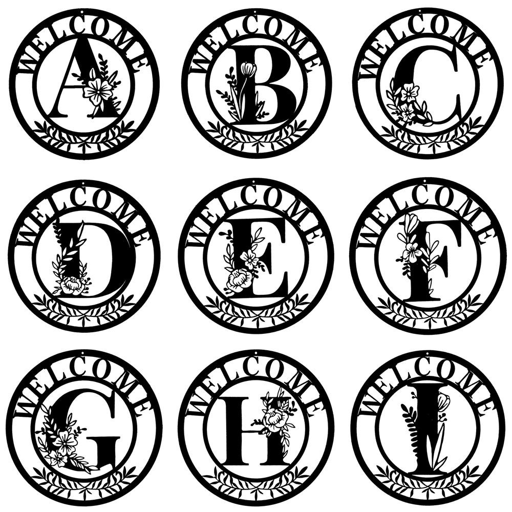 Family Name Metal Sign, Initial Letter Sign, Monogram Wall Art Decor, Garden Hanging Sign, Letter Pe