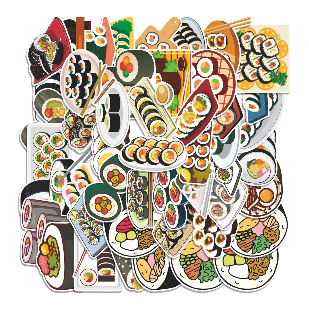 

COD 50 Pcs Stiker KIMBAB GIMBAB CARTOON Korean Street Food / Culinary / Makanan Khas Korea Lucu Anti Air Untuk Dekorasi Notebook Sepeda Skateboard Handphone