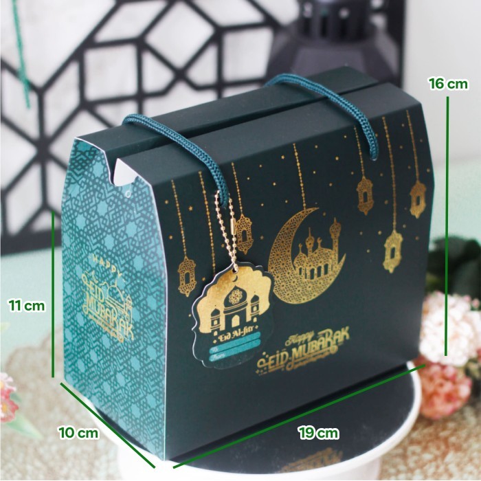 

Box Hampers Lebaran - Gable Box 2 toples - muat 2 toples Hijau tua Toples Jar 500-800 ml Hijau Tua