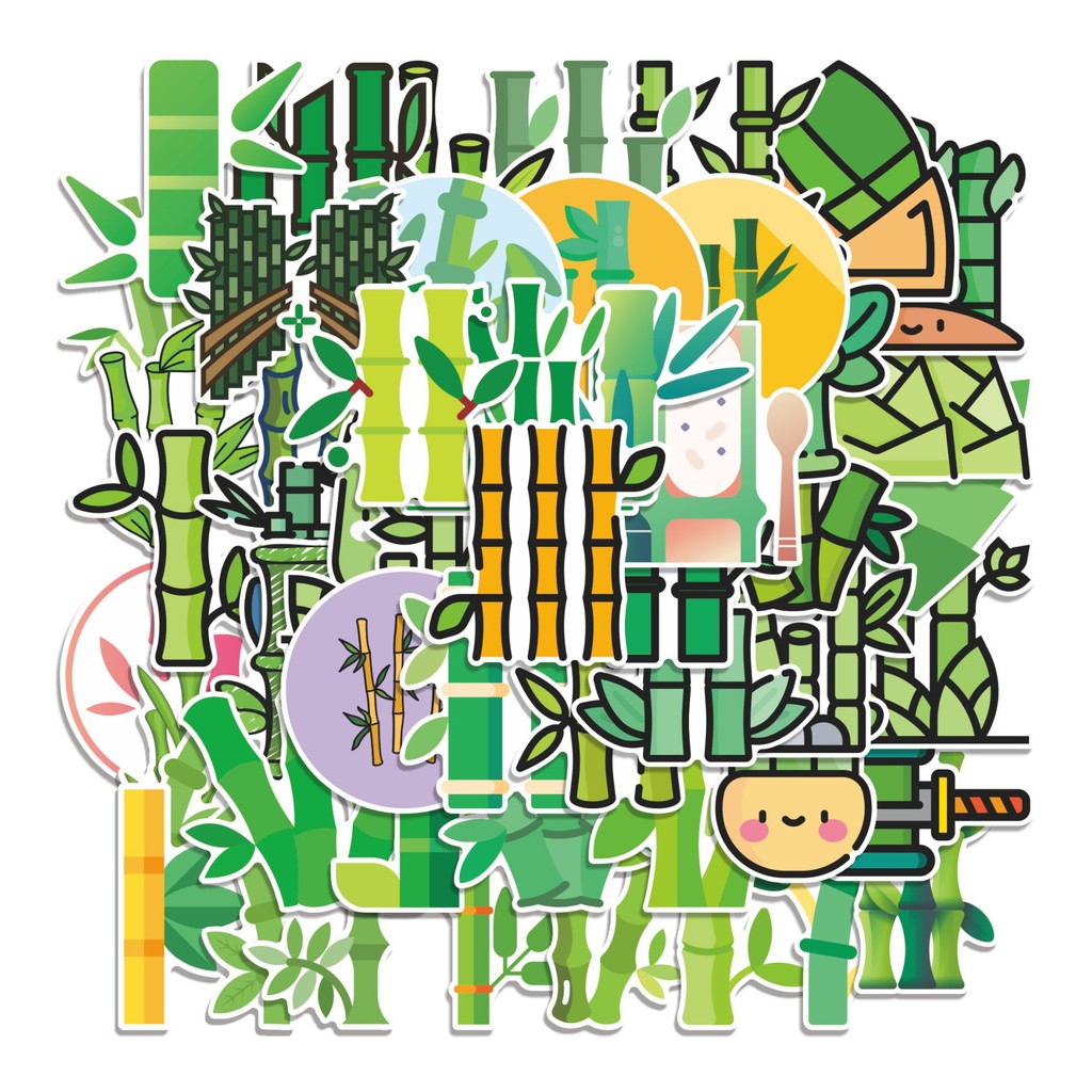 

COD 50 Pcs Stiker Bambu Lucu Anti Air Untuk Dekorasi Notebook Sepeda Skateboard Handphone