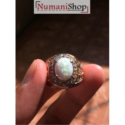 Cincin Titanium Batu Kalimaya Australi Susu HQ