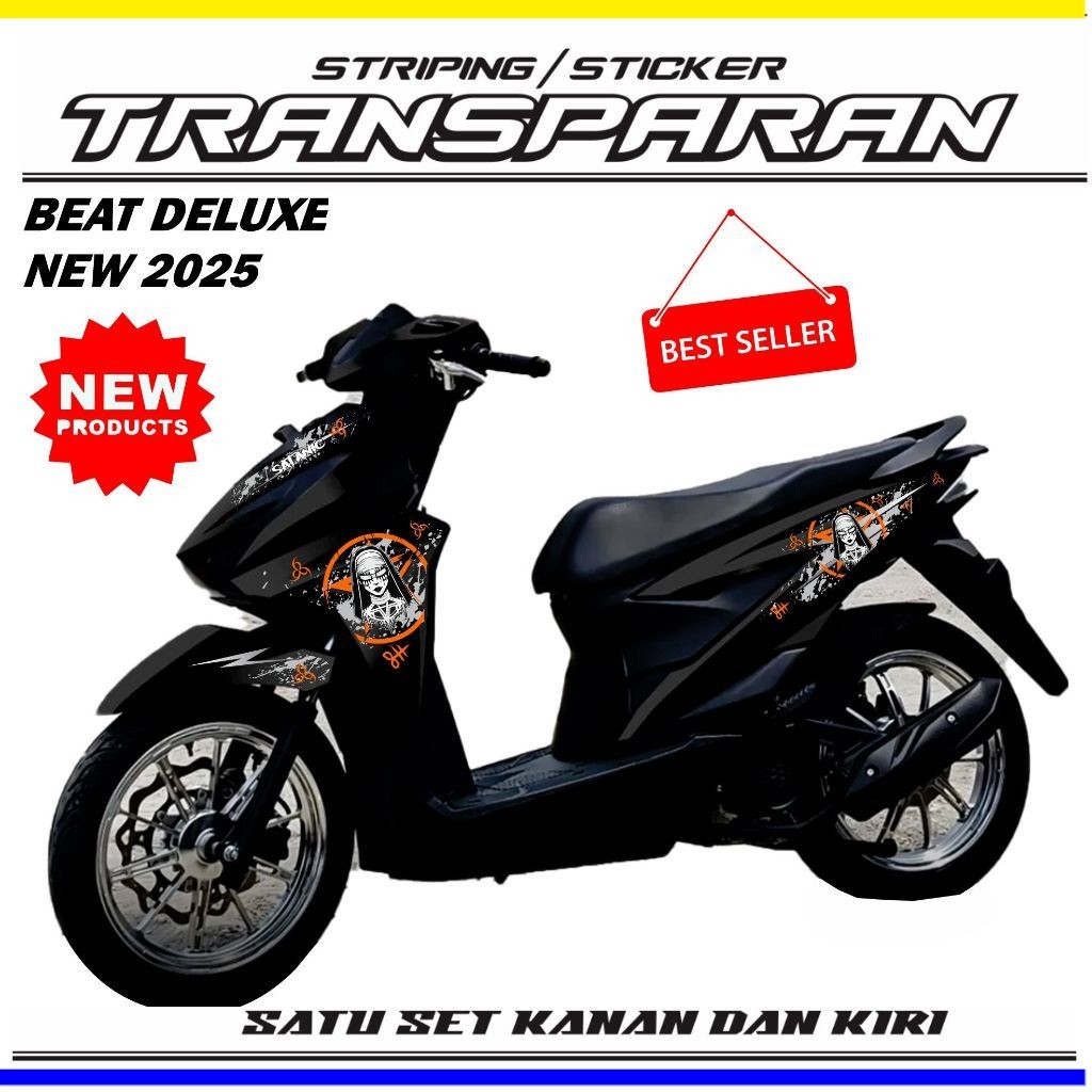 STRIPING STICKER TRANSPARAN UV HONDA BEAT DELUXE 2025 NEW PRODUCTS V7 POLET