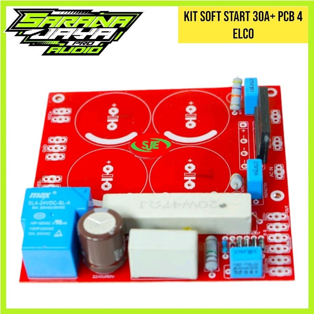 PCB  4 ELCO LENGKAP SOFT START 30 A Speaker