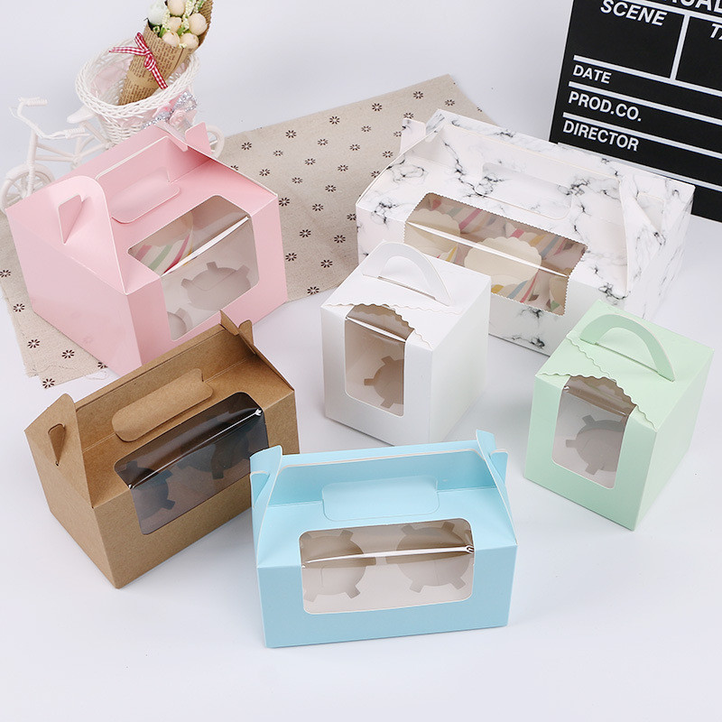 

KaromahID Kemasan Kotak Muffin | Box Cupcakes | Tempat Kue Kraft Marble