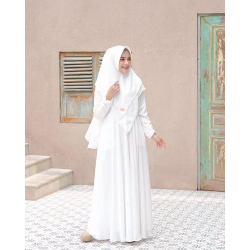 RH GAMIS MUSLIM  SYARI GAMIS SYARI KHIMAR  UKURAN M  L XL  XXL XXXL 4XL  BUSUI POLOS DRESS GAMIS SET