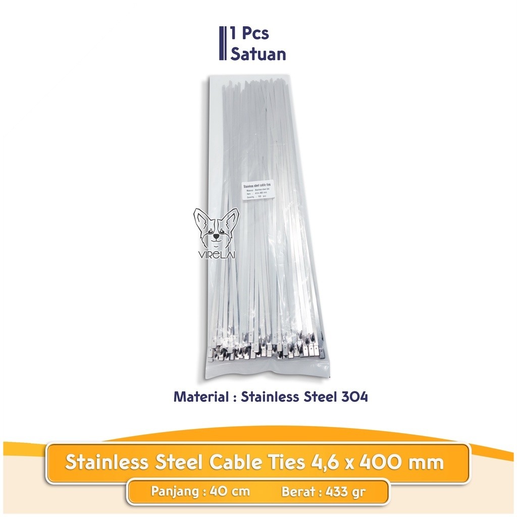

[SATUAN] Kabel Ties / Cable Tie Stainless SS304 Anti Karat 4.6 mm Exhaust / Knalpot Motor-Mobil