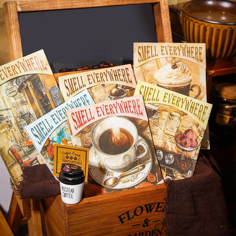 

6Style 20Pcs/bag coffee theme material paper creative material DIY handbook scrapbook photo frame calendar
