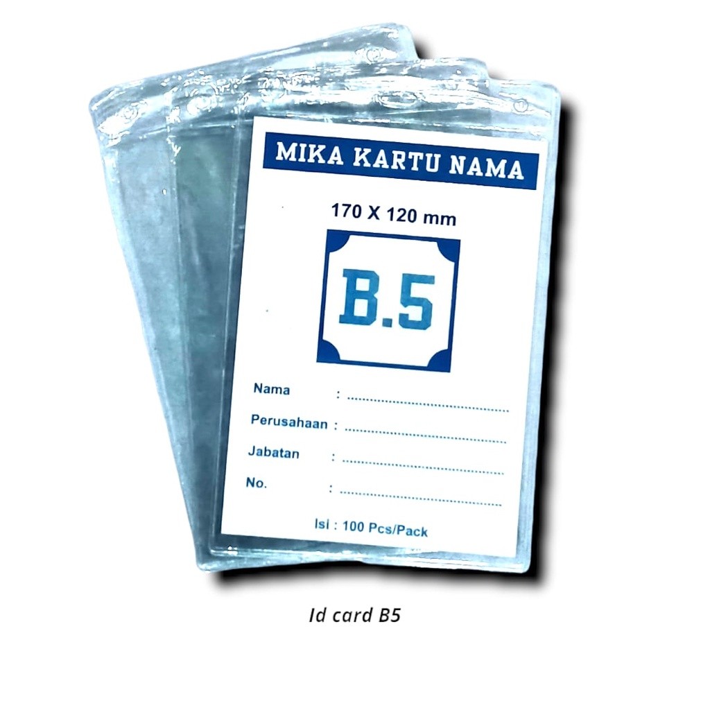 

PLASTIK ID CARD KARTU NAMA MIKA TEBAL NAME TAG HOLDER B5 BESAR 17CM X 12CM