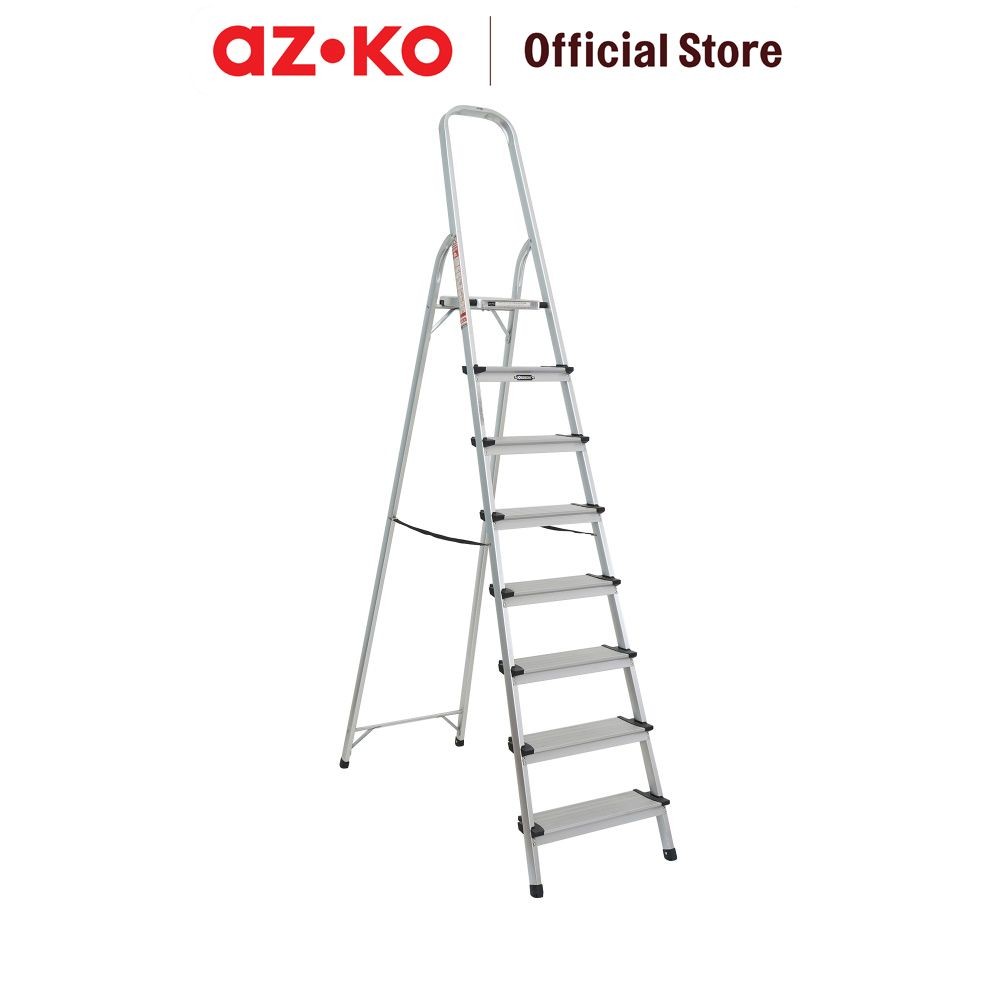 AZKO Fixsteps Tangga Lipat Aluminium 8 Wide Step Multifunction Household Ladder Peralatan Rumah Tang