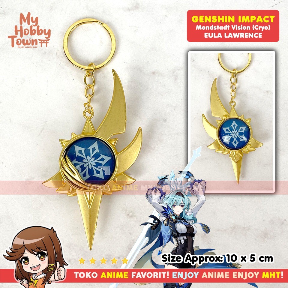 Gantungan Kunci Vision Genshin Impact Mondstadt Cryo Eula Lawrence