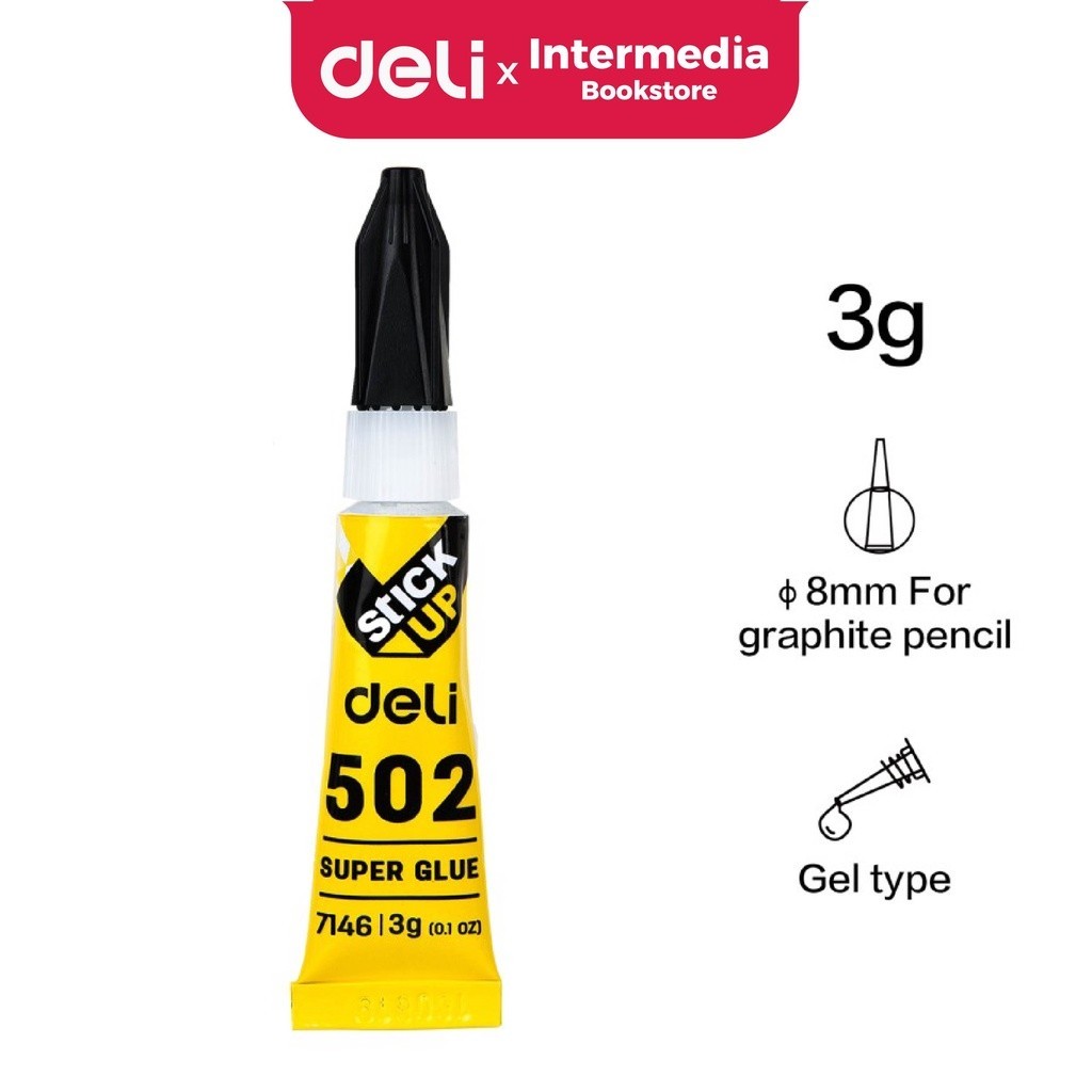 

Bobomart Deli E7146 Lem Super Glue - Super Glue Instant Dry 3g