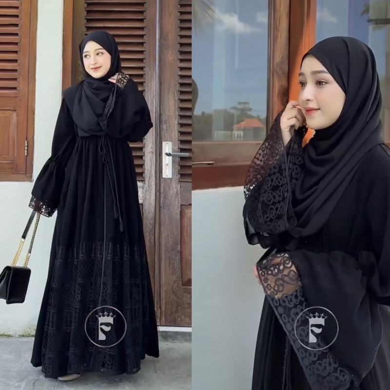 NW01 JUTER (JUBAH OUTER) Gamis hitam outer queen abaya outer