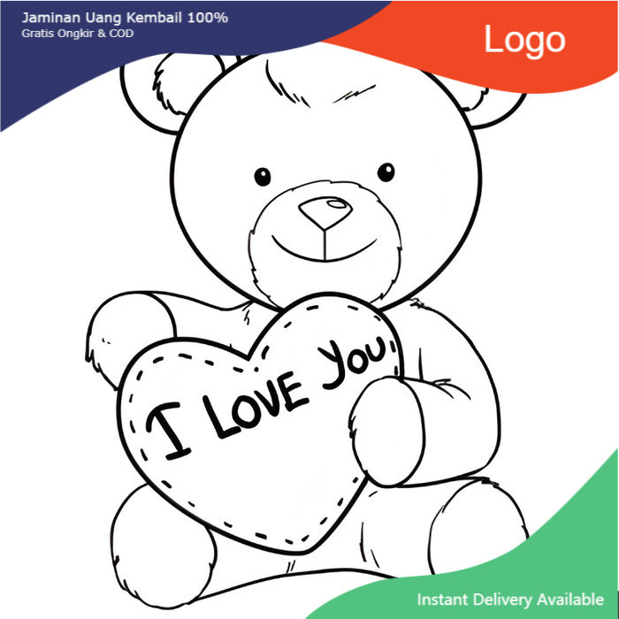 

10 lembar kertas mewarnai, GAMBAR MEWARNAI tema TEDDY BEAR