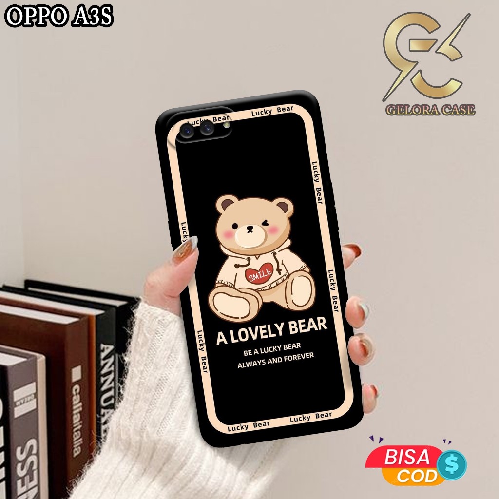 Case Oppo A3s / OPPO A5 - geloracase - Casing Oppo A3s - Motif case Bear - Oppo - Softcase Oppo A3s 