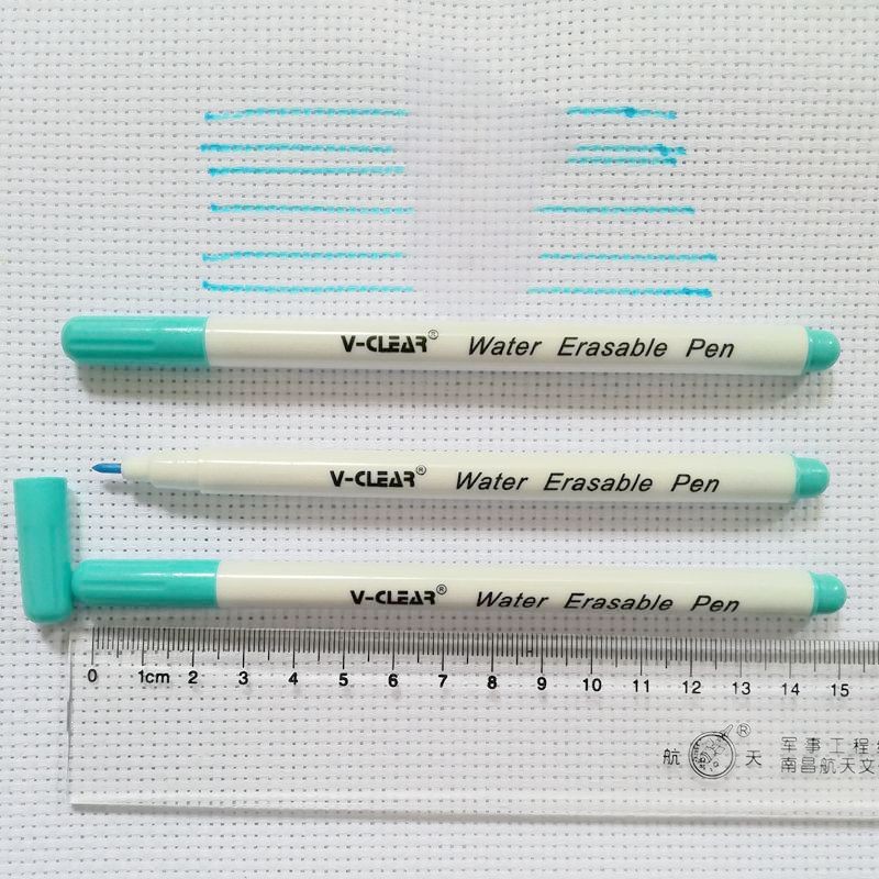 

VCLEAR Blue Water Erasable Pen 3 Pcs Water Soluble Marker Pen For Cross Stitch Erasable Fabric Paint Marker Tools For Patchwork