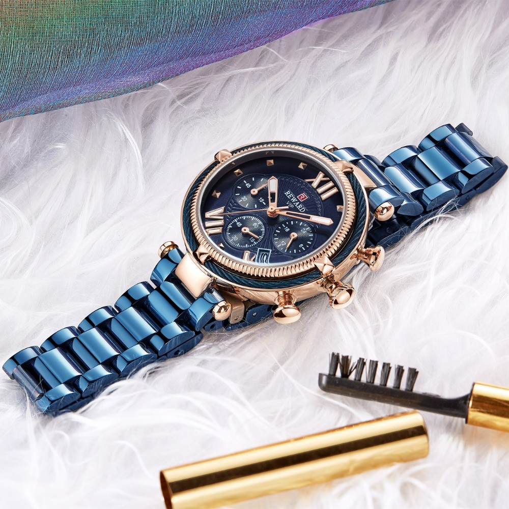 REWARD Top Brand Luxury Women Watches Fashion Steel Strip Quartz Watch For Montre Femme 2024 Ladies 