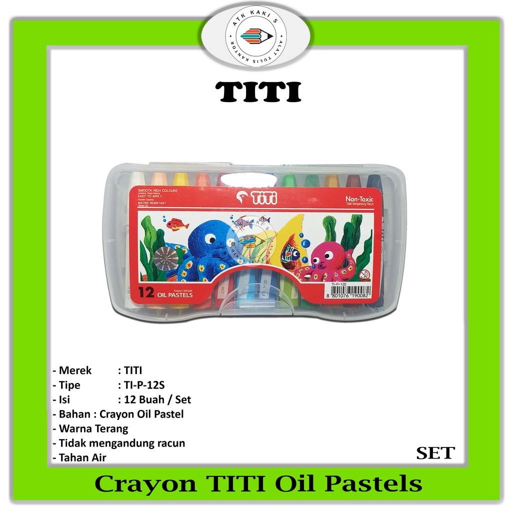 

TITI - Krayon Minyak 12 Warna - Crayon 12 Colors Oil Pastels - SET