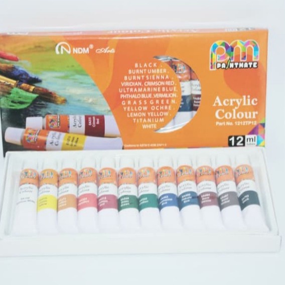 

[KG0126] Cat arcylic/Acrylic colour NDM 12ml isi 12 warna