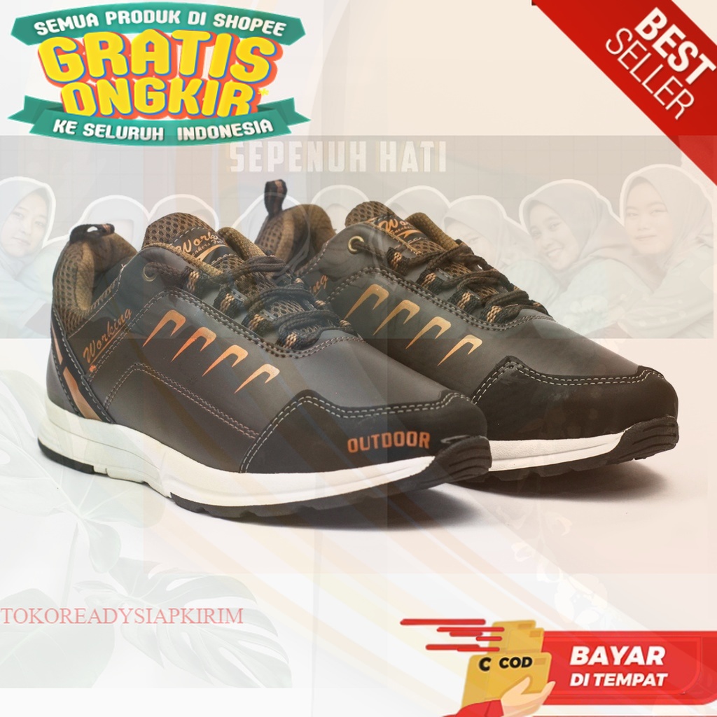 Sepatu Sneakers Working Running Kode G-12 Size 39 - 43 Import Asli Snekers Pria Sneaker Cowok Sniker
