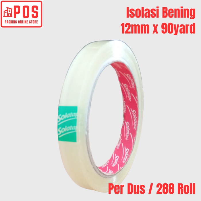 

1 Dus Lakban | Isolasi Bening / Solatip Bening 12mmx90y | Solatape