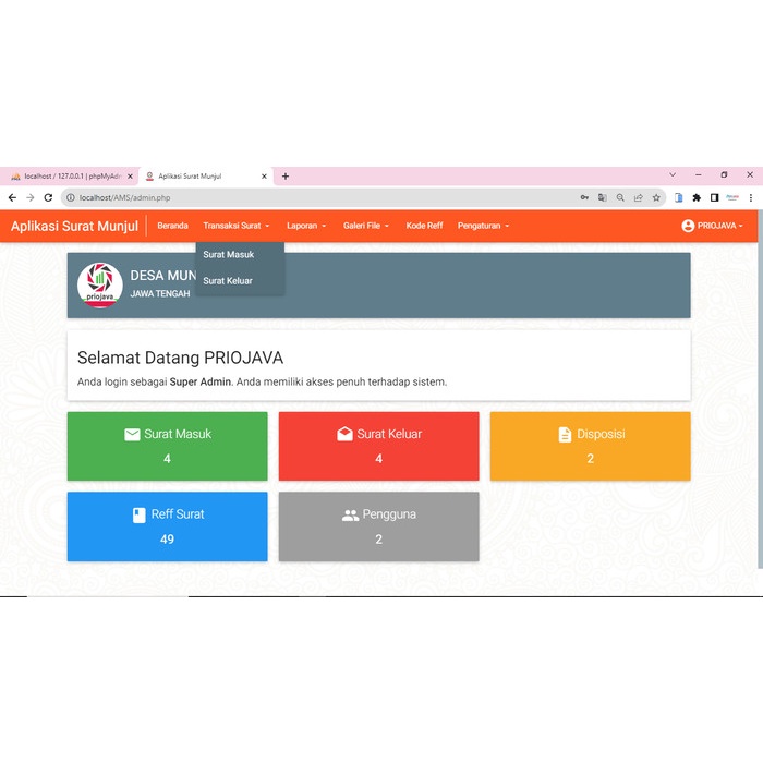 aplikasi surat masuk dan keluar php | source code php surat masuk
