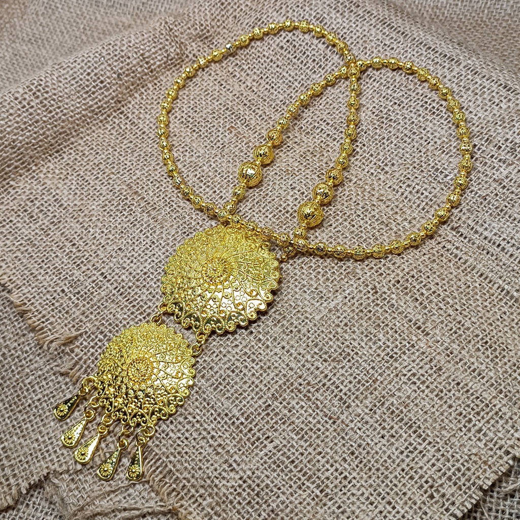 Kalung bros bulat 2 susun /Bros kalung kebaya/aksesoris  wanita Bros kalung 2 susun/bros murah