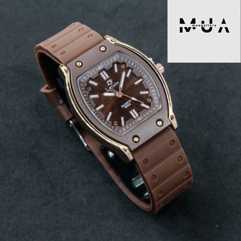 JAM TANGAN WANITA LEIVIN LV-B003 ORIGINAL TALI RUBBER SILICONE