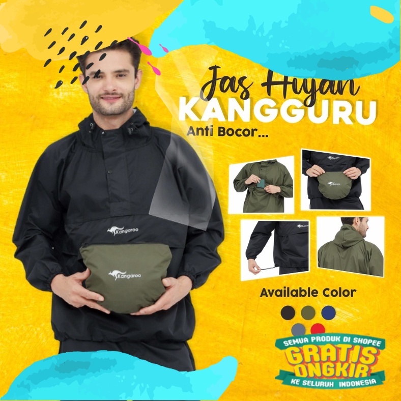 KANGAROO RAINCOAT jas hujan kangaroo jas hujan pria dewasa jas hujan gunung mantel hujan jas hujan b