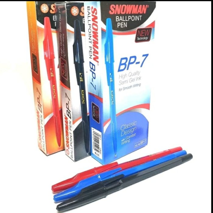 

ATK, Pulpen Bolpen Bolpoint Snowman BP - 7 / BP7, Harga eceran murah